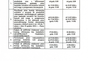 Harmonogram czynności w postępowaniu rekrutacyjnym oraz postępowaniu uzupełniającym do przedszkoli prowadzonych przez Miasto Łódź, na rok szkolny 2026/2027